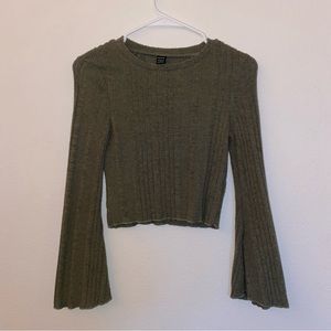 Shein green long sleeve shirt
